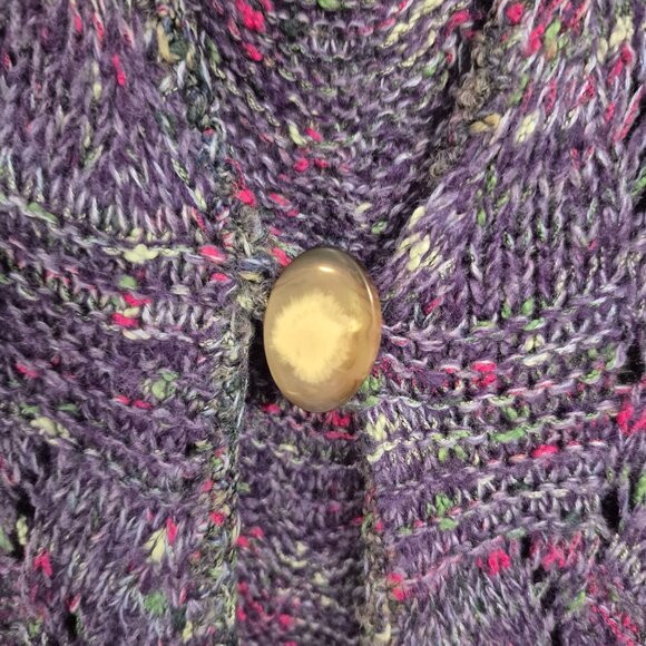 Coldwater Creek Womens Sleeveless Knit Vest S Purple Multicolor Button Front Lig - Picture 4 of 8